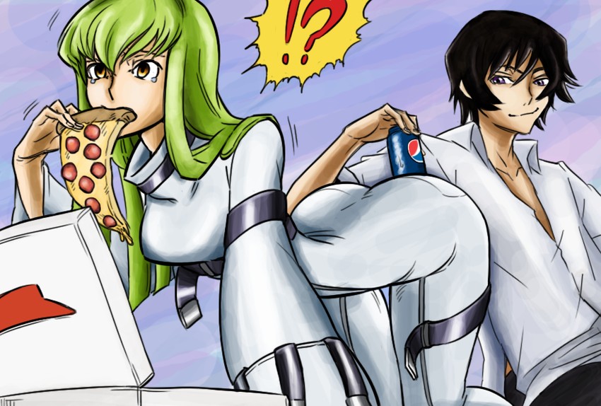 c.c. and lelouch vi britannia (code geass and 2 more) drawn by bb_(baalbuddy) and colorfag