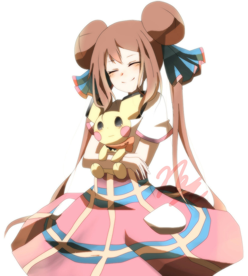 rosa and pichu (pokemon and 1 more) drawn by inazumairebunndaisuki