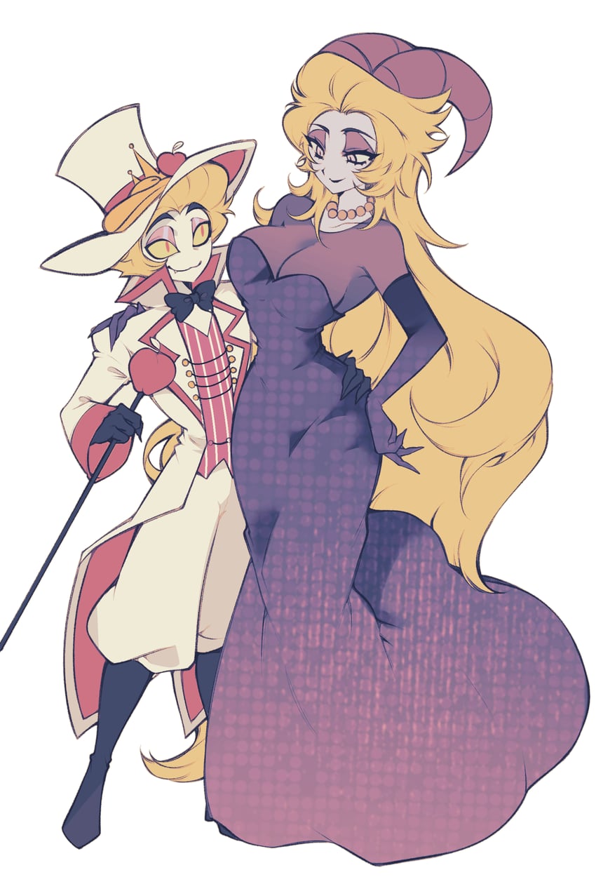 lucifer morningstar and lilith (hazbin hotel) drawn by user_jjmr2537