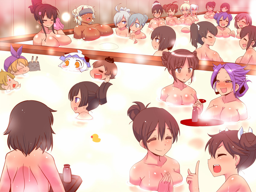 kaga, shimakaze, kongou, akagi, yuudachi, and 21 more (kantai collection) drawn by sako_(bosscoffee)