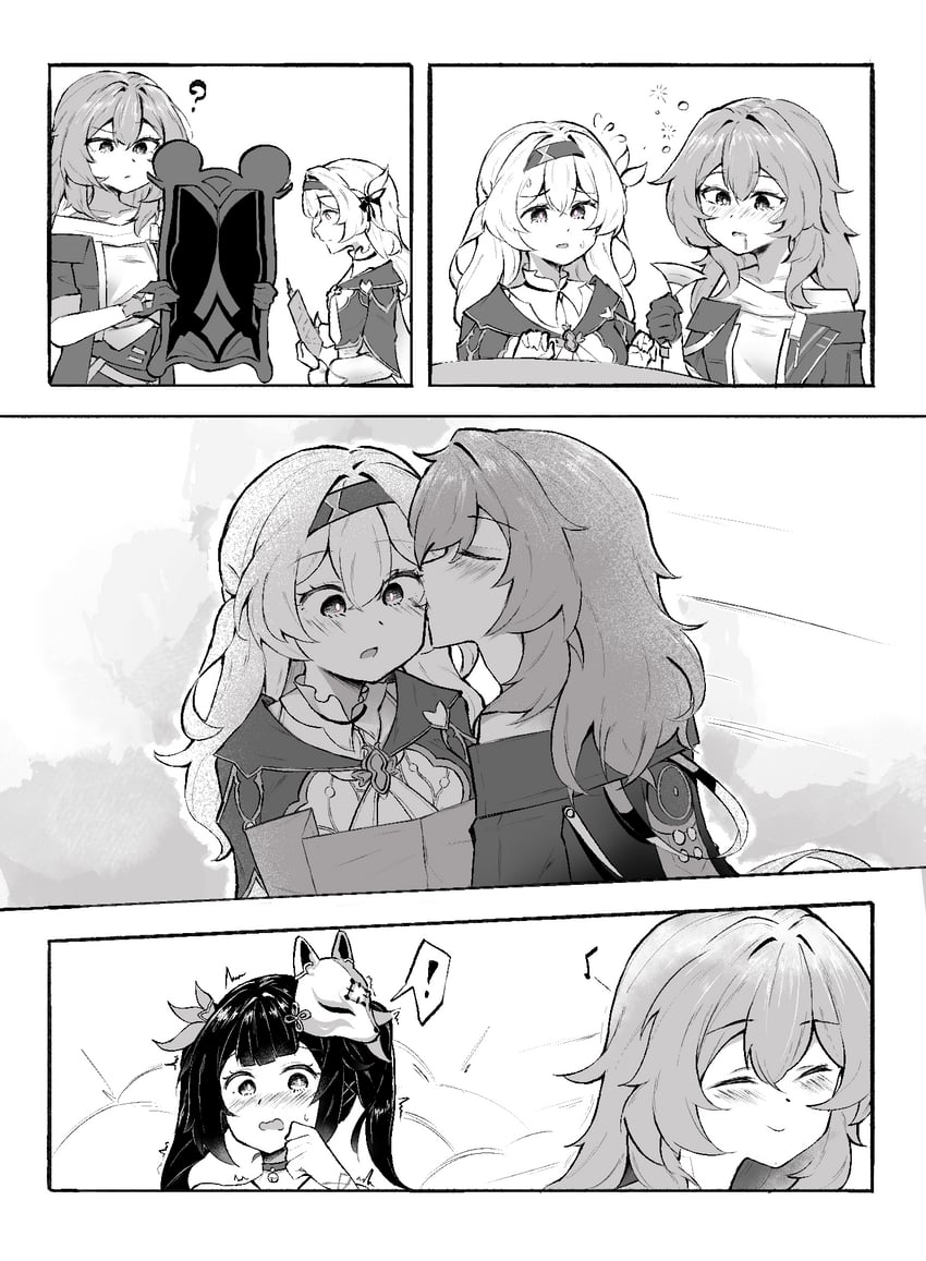 trailblazer, firefly, stelle, and sparkle (honkai and 1 more) drawn by shuiro0z