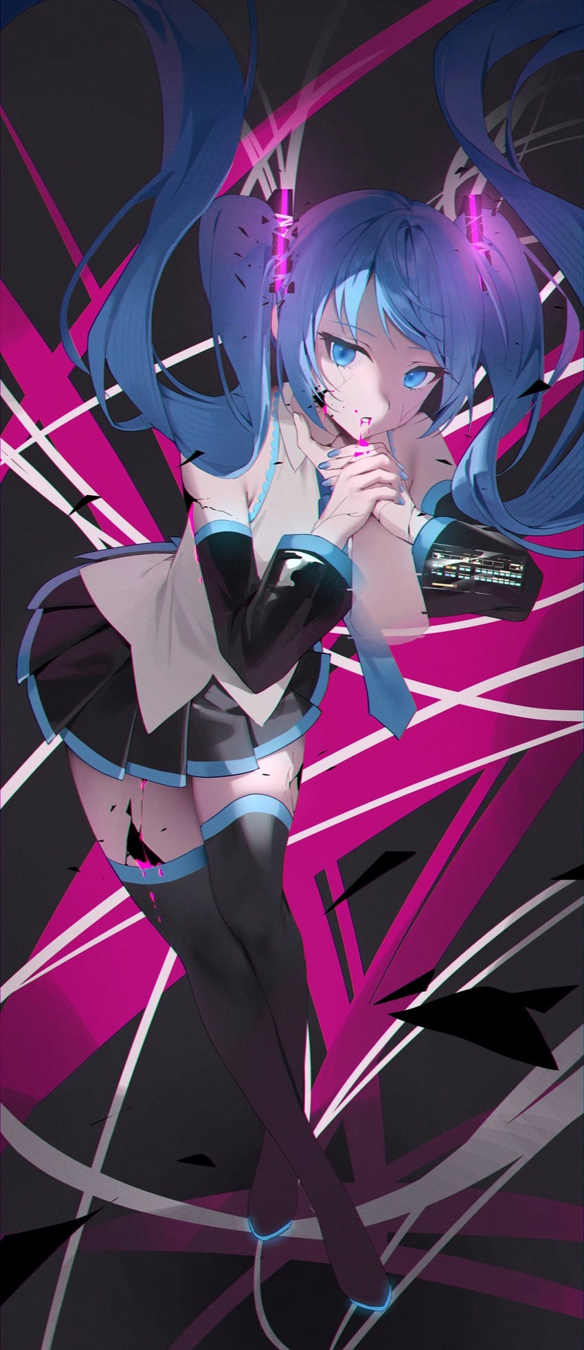 hatsune miku (vocaloid and 1 more) drawn by emduck