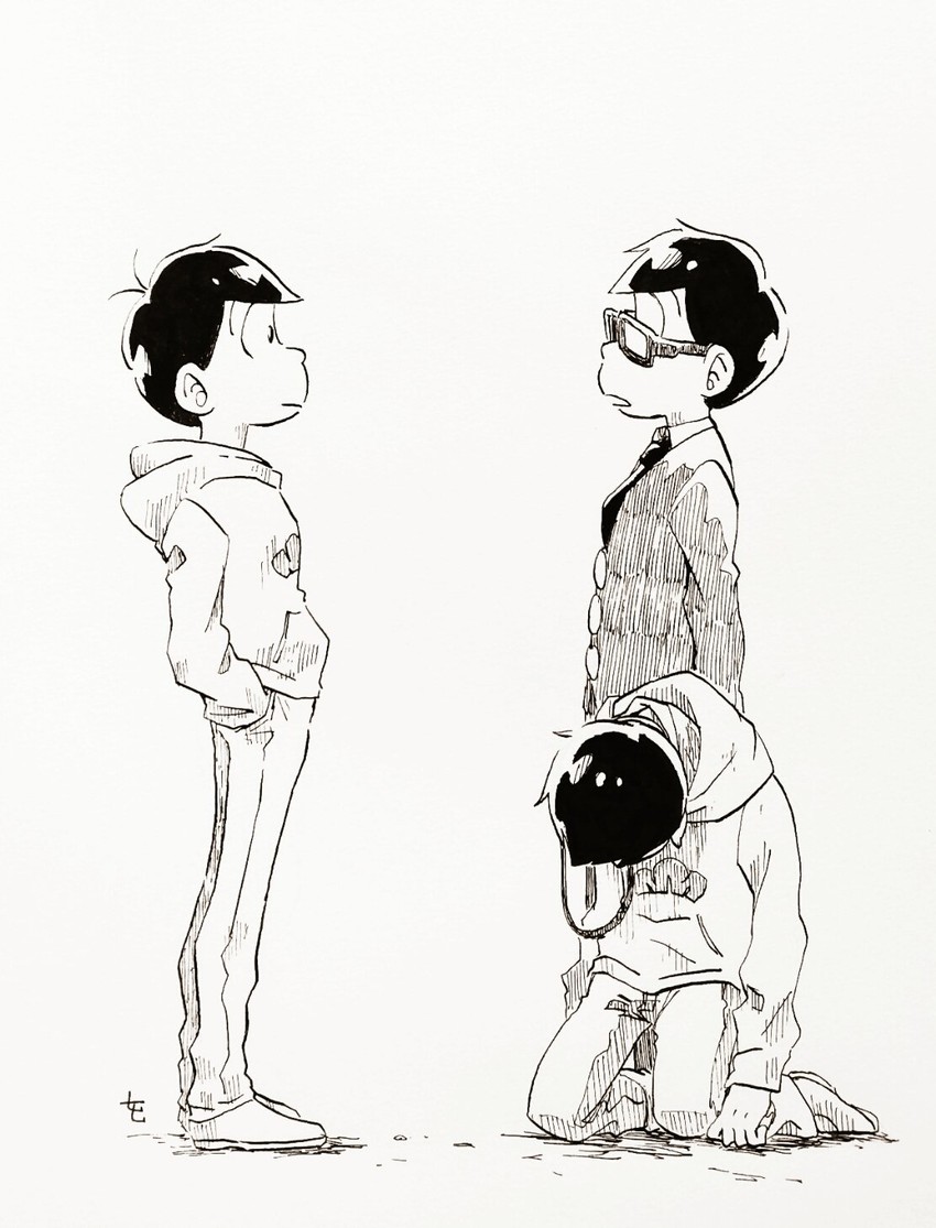 matsuno osomatsu and matsuno choromatsu (osomatsu and 2 more) drawn by 77_(3nan77)