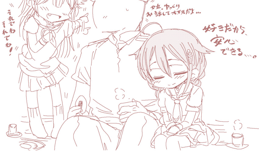 admiral, shigure, yuudachi, shigure kai ni, and yuudachi kai ni (kantai collection) drawn by kugimiya_atsuki