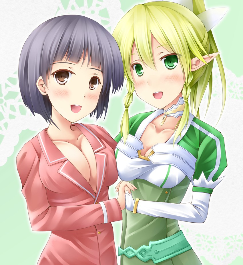kirigaya suguha and leafa (sword art online) drawn by misui