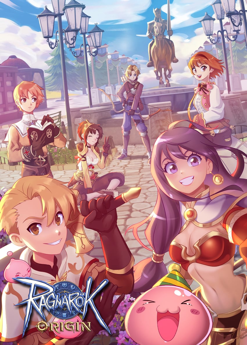 poring, acolyte, mage, swordsman, merchant, and 2 more (ragnarok online and 1 more) drawn by mad_boogie_creations