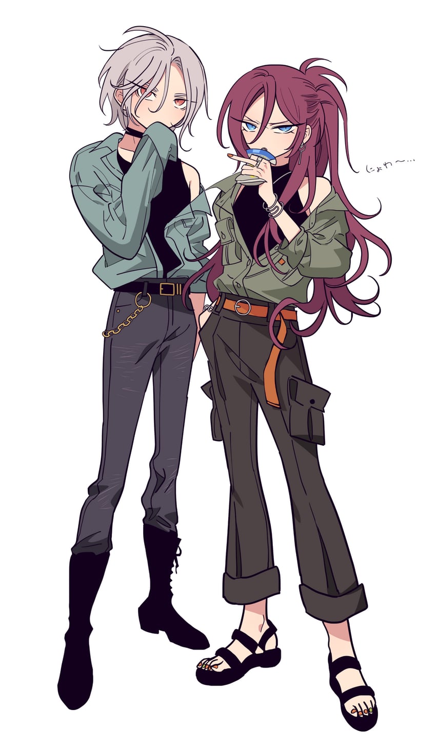 saegusa ibara and ran nagisa (ensemble stars!) drawn by meremero
