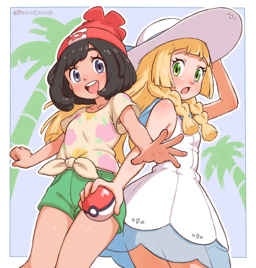 lillie and selene (pokemon and 1 more) drawn by beachepisode
