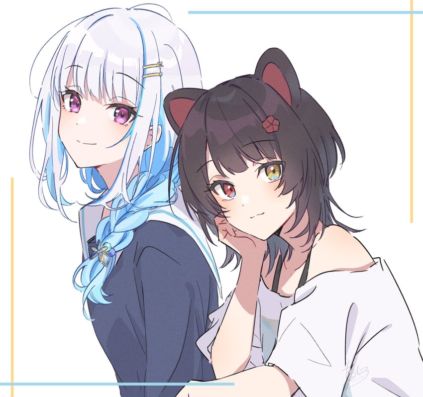 lize helesta and inui toko (nijisanji) drawn by talunilu_uu3
