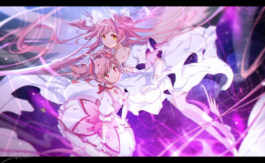 kaname madoka and ultimate madoka (mahou shoujo madoka magica) drawn by shan_tong_tong