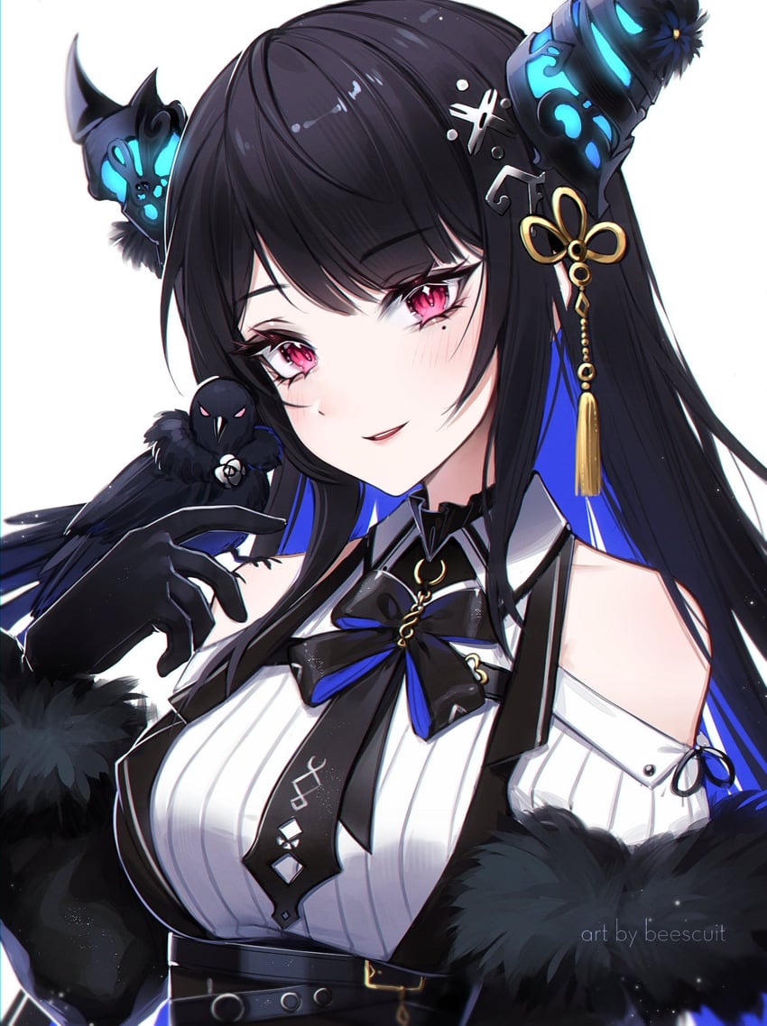 nerissa ravencroft and shadow (hololive and 1 more) drawn by beescuit