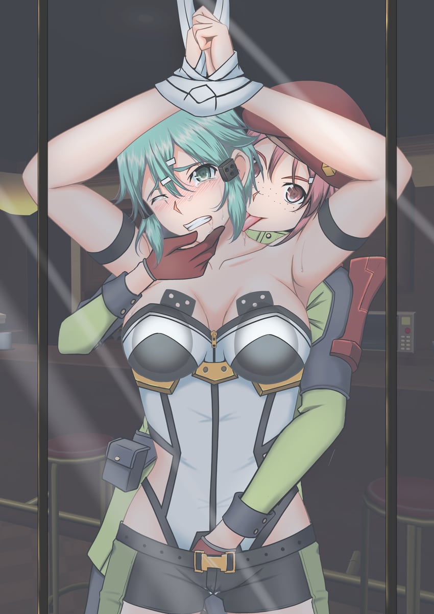 sinon and lisbeth (sword art online) drawn by teto0315