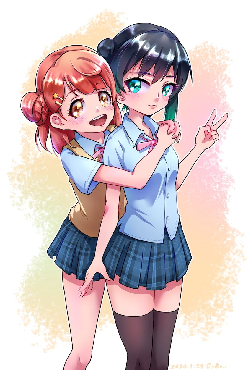 uehara ayumu and takasaki yu (love live! and 1 more) drawn by senkun