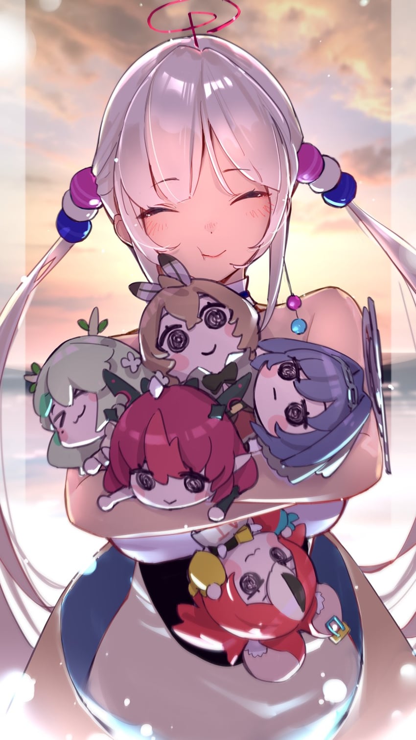 ouro kronii, nanashi mumei, hakos baelz, ceres fauna, irys, and 6 more (hololive and 1 more) drawn by yuyaiyaui