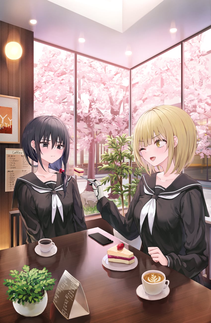 kamioka senri and ameno hitsuka (original) drawn by piripun