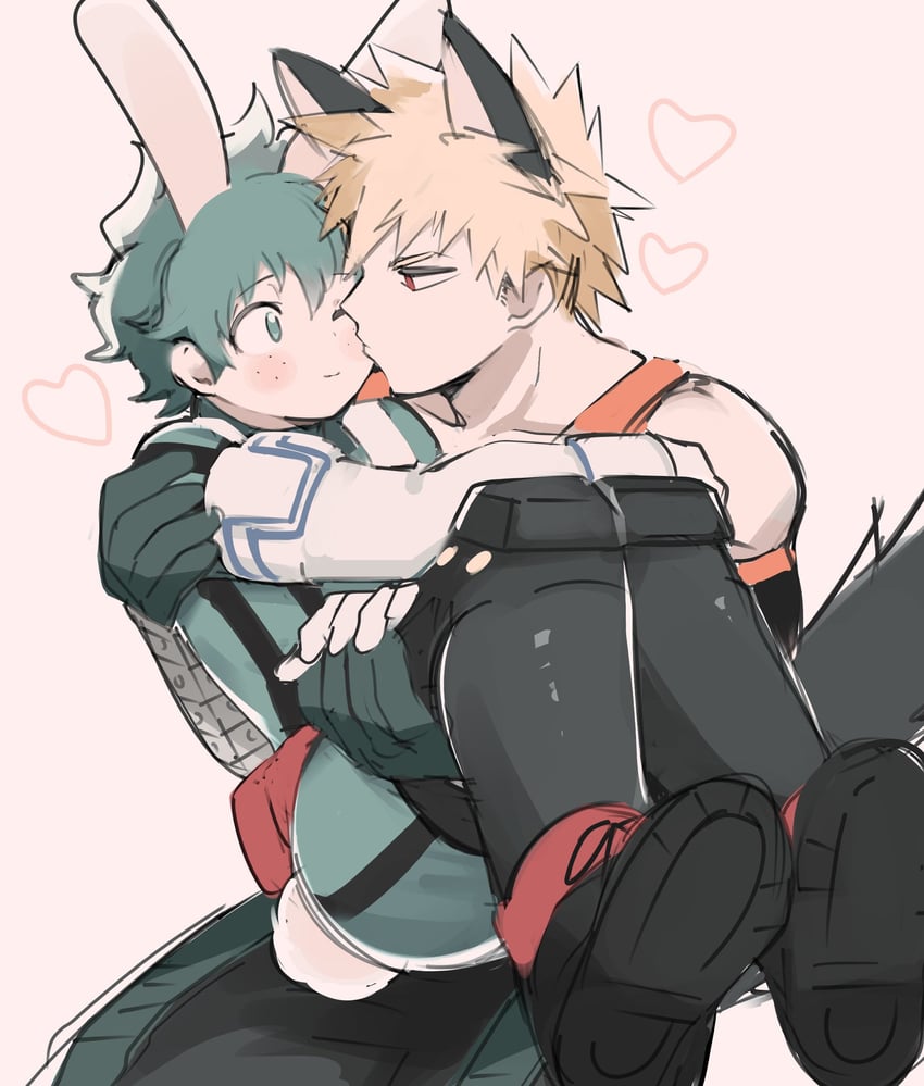 midoriya izuku and bakugou katsuki (boku no hero academia) drawn by nugunasutu
