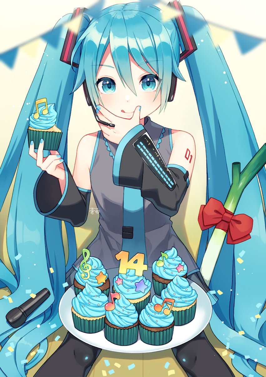 hatsune miku (vocaloid) drawn by aona_(noraneko)