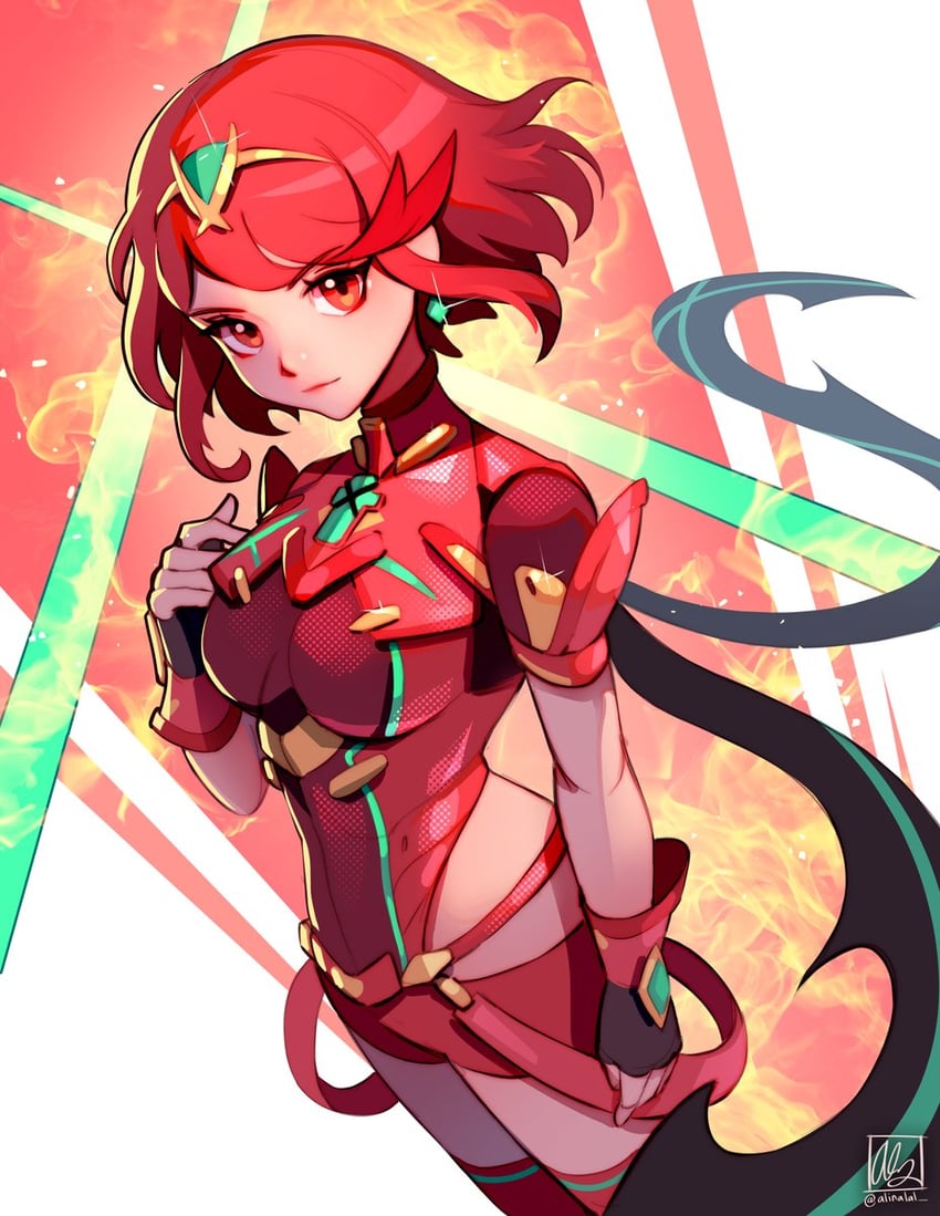 pyra (xenoblade chronicles and 1 more) drawn by alina_l