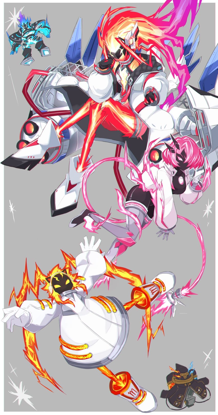 spright carrot, spright elf, spright red, gigantic spright, and spright sprind (yu-gi-oh!) drawn by sakuragi_raia