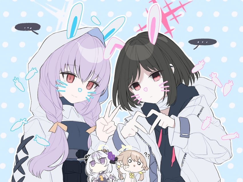hifumi, azusa, atsuko, and misaki (blue archive) drawn by tiko_(idadsa91)