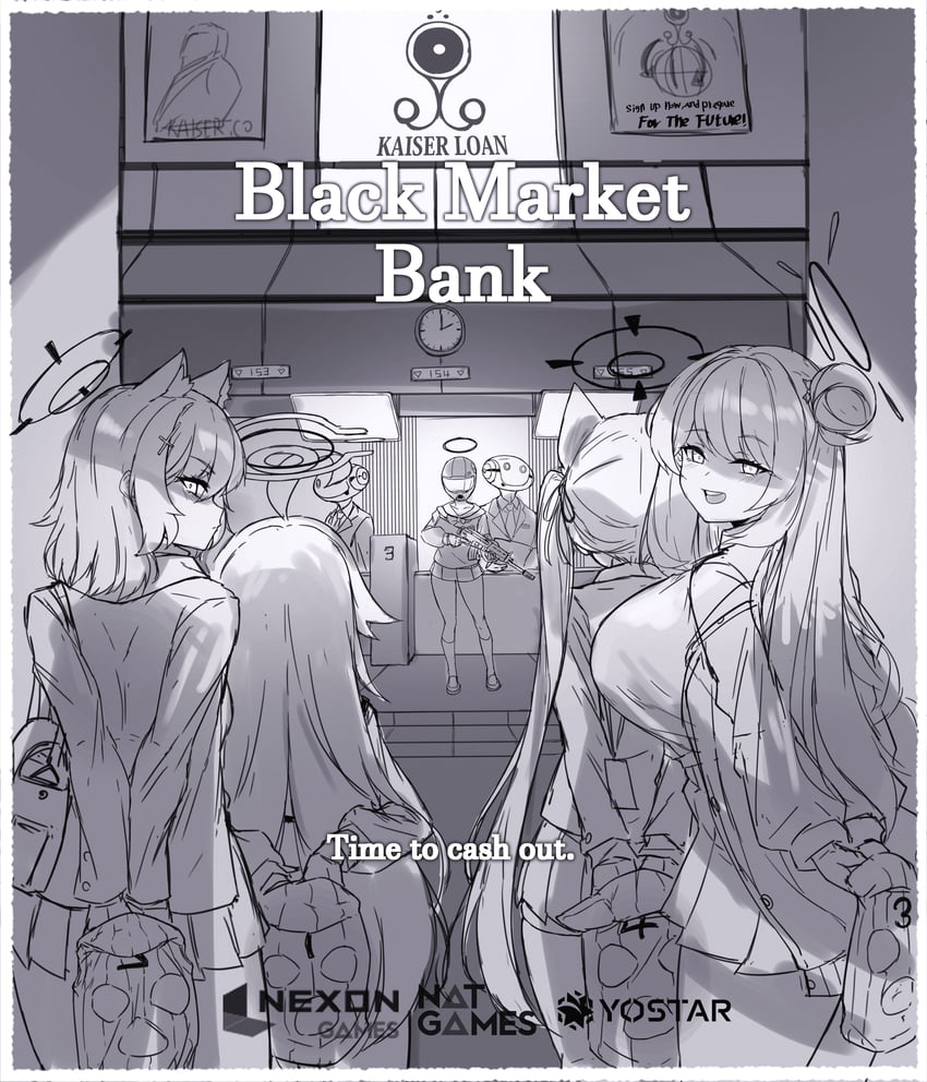 shiroko, hoshino, nonomi, and serika (blue archive and 2 more) drawn by cleanerjay