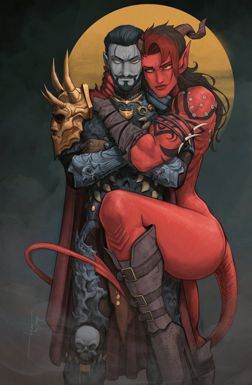 karlach and tav (dungeons & dragons and 2 more) drawn by devilhs