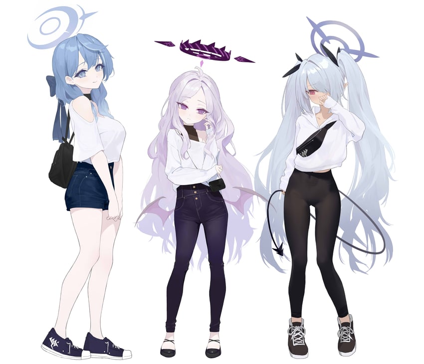 hina, ako, and iori (blue archive) drawn by shou_xun_bu_liang