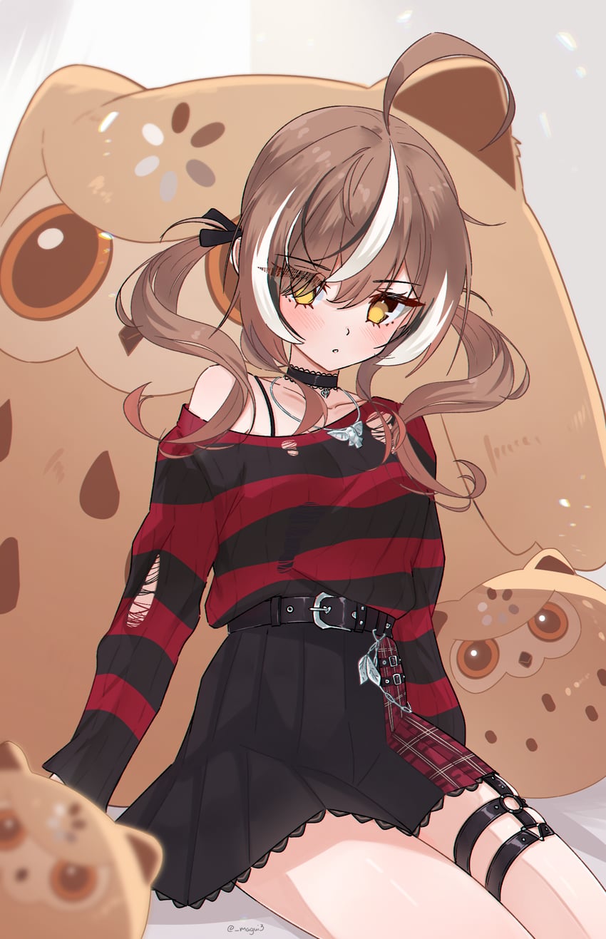 nanashi mumei and hootsie (hololive and 1 more) drawn by magui3