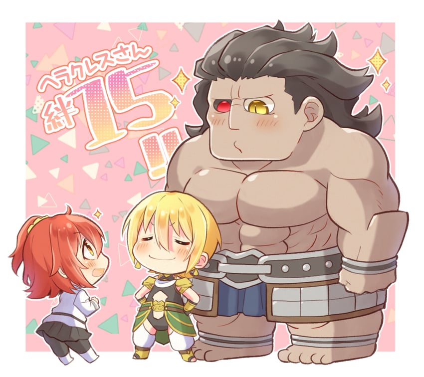 fujimaru ritsuka, heracles, and jason (fate and 1 more) drawn by goshipiumu