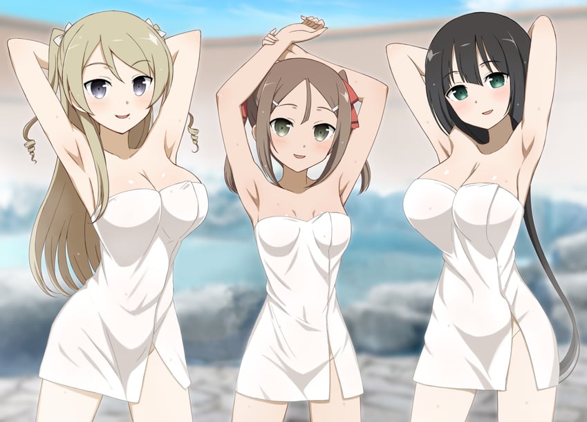 tougou mimori, miyoshi karin, and miroku yumiko (yuusha de aru and 2 more) drawn by ikarin_takori