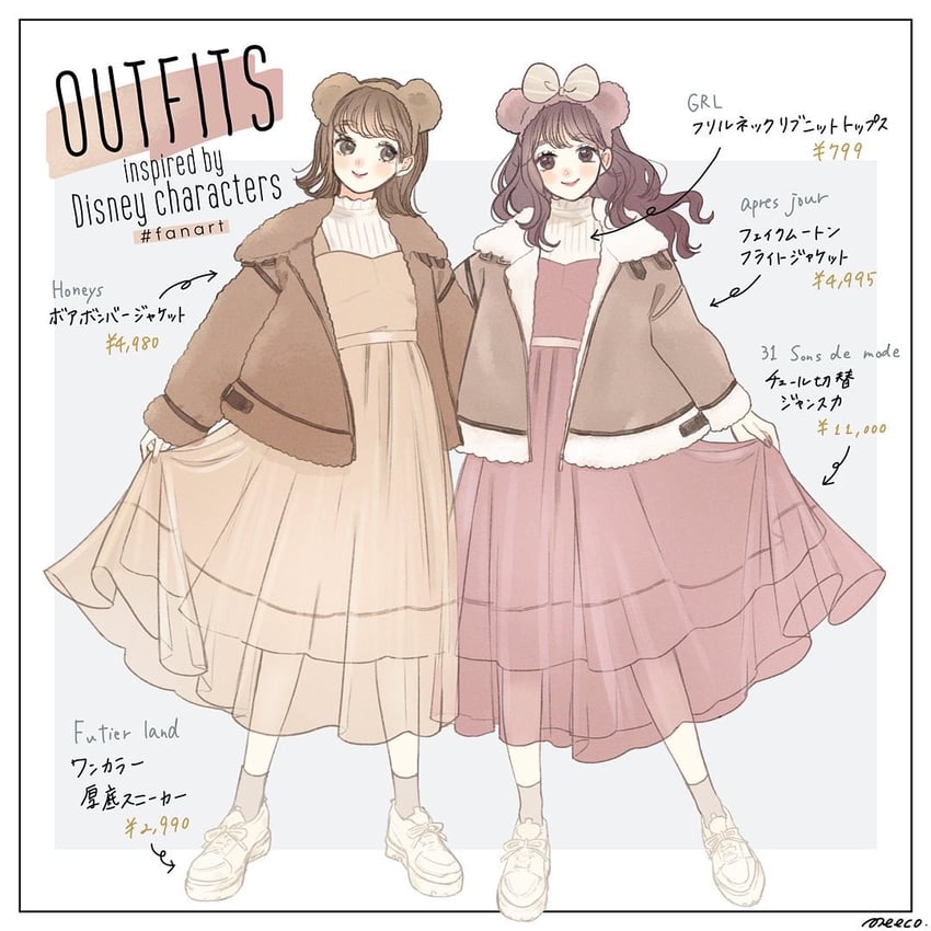 duffy the disney bear and shelliemay (duffy and friends) drawn by meecosme