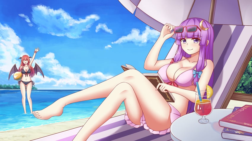 patchouli knowledge and koakuma (touhou) drawn by piaoluo_de_ying_huaban