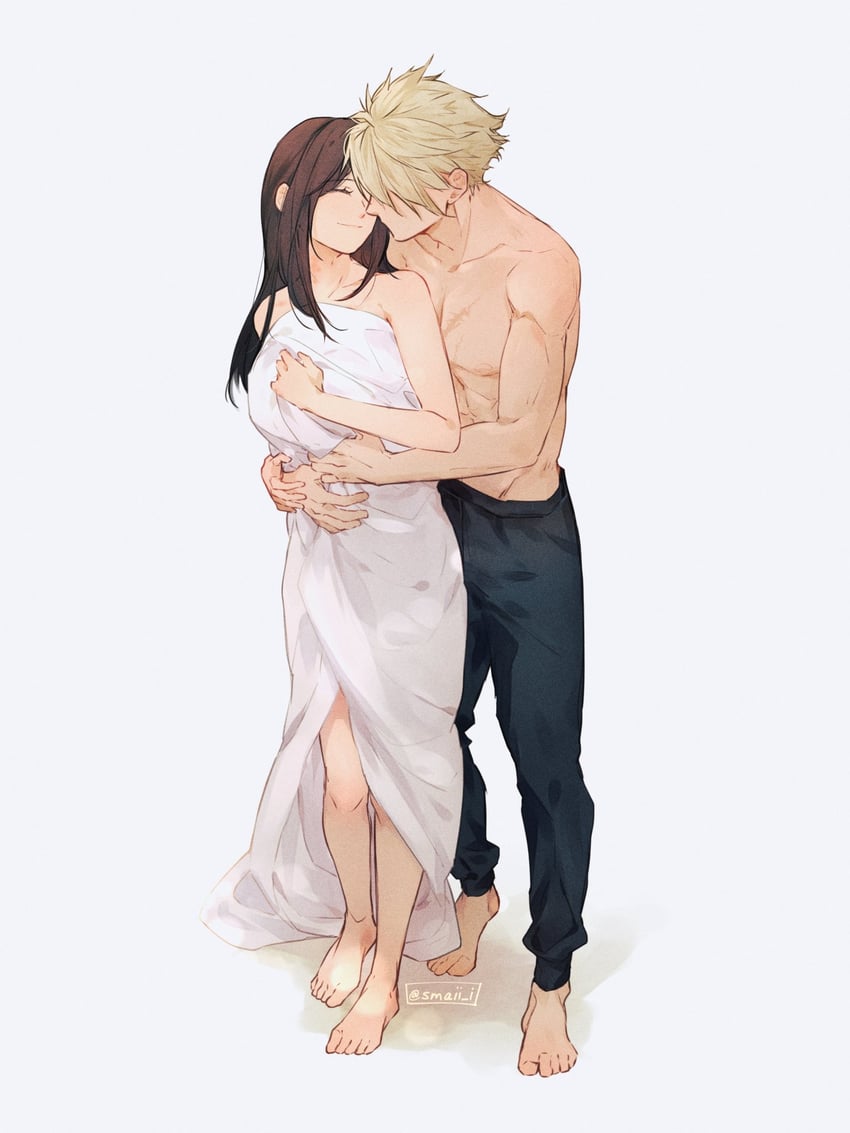 tifa lockhart and cloud strife (final fantasy and 2 more) drawn by maiii_(smaii_i)
