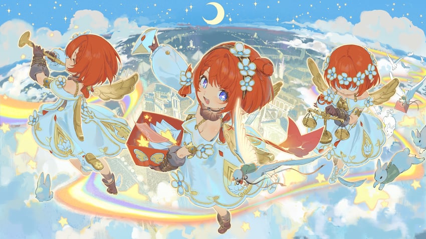 tribbie, trianne, and trinnon (honkai and 1 more) drawn by yuyin_(uzrv7533)
