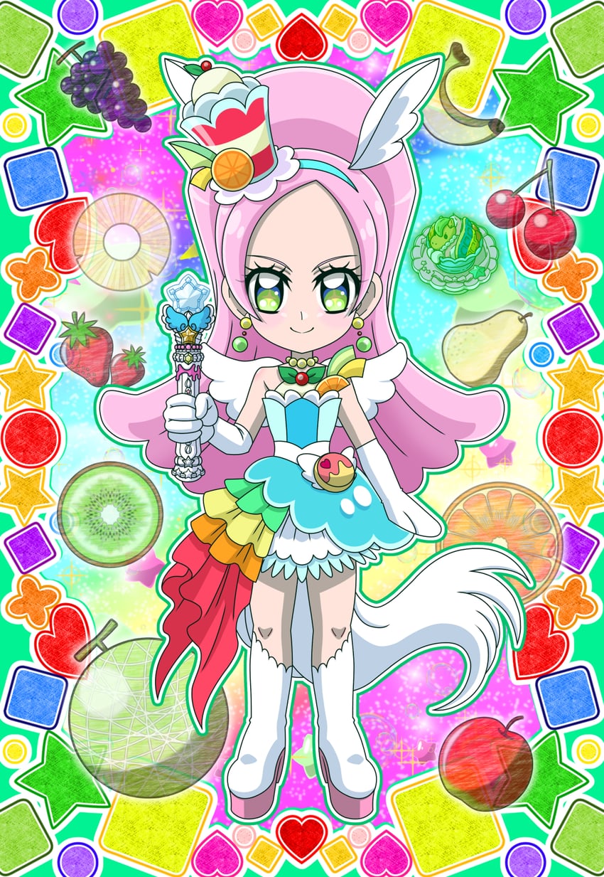 kirahoshi ciel and cure parfait (precure and 1 more) drawn by monyotarosu