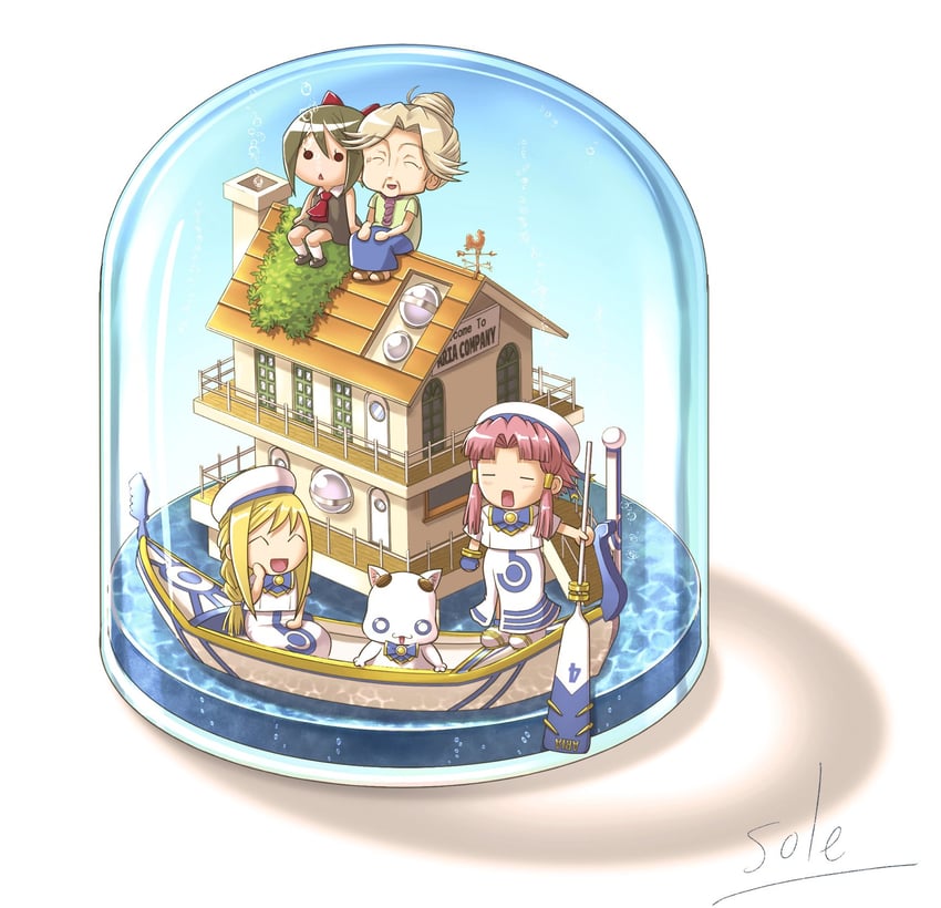mizunashi akari, alicia florence, aino ai, and ametsuchi akino (aria) drawn by telaform