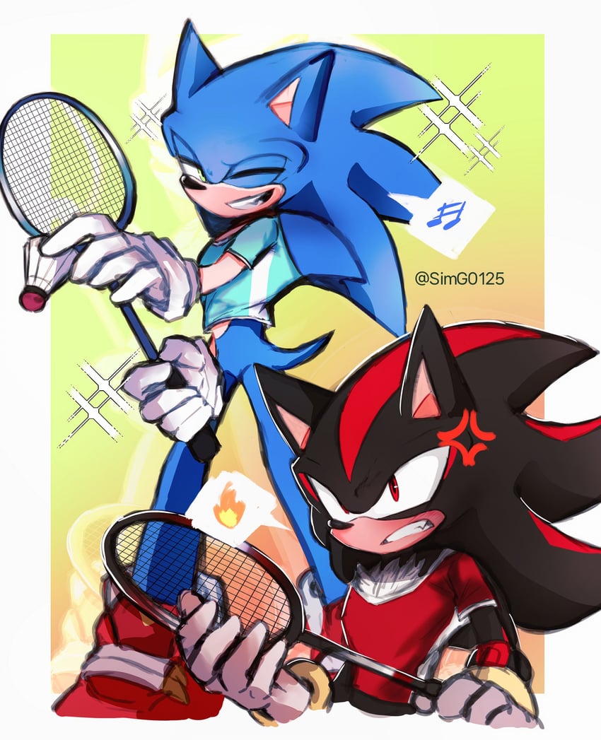 sonic the hedgehog and shadow the hedgehog (sonic and 2 more) drawn by shapam_(zeepgalae)