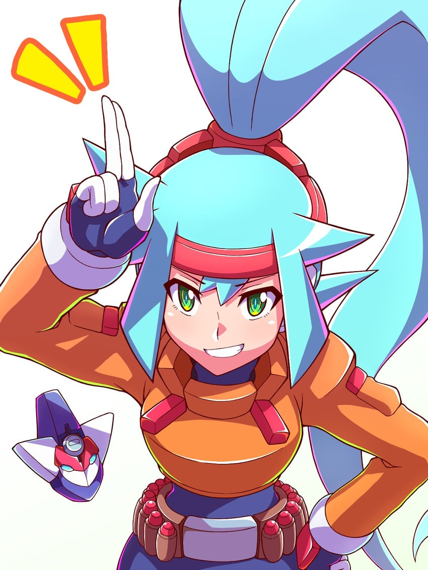 ashe and model a (mega man and 2 more) drawn by nobuyu_(77yusei)