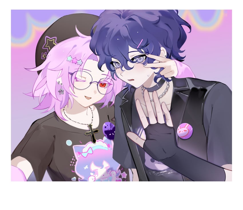 hatsutori hajime and utsugi noriyuki (saibou shinkyoku) drawn by raining_ji