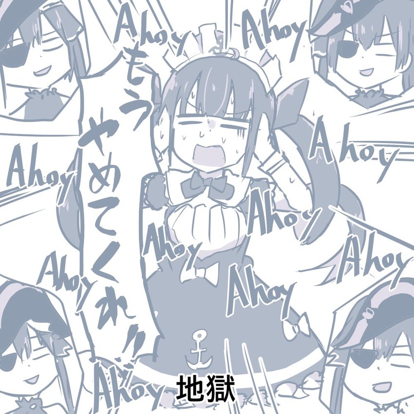 houshou marine and minato aqua (hololive) drawn by purin_a_la_mode_(popup)