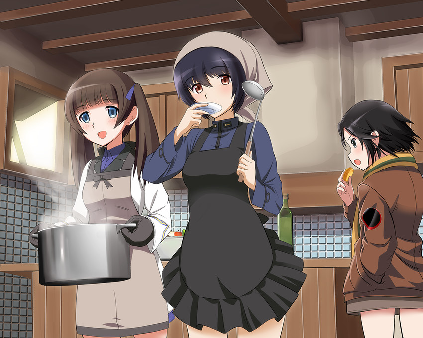 kanno naoe, shimohara sadako, and georgette lemare (world witches series and 1 more) drawn by kaneko_(novram58)