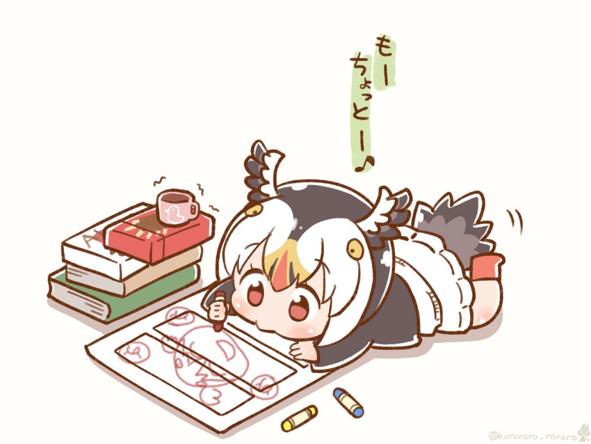 atlantic puffin (kemono friends) drawn by kurororo_rororo