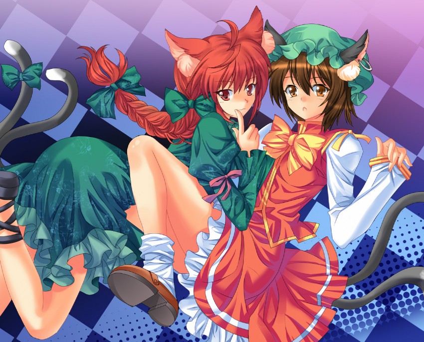 kaenbyou rin and chen (touhou) drawn by pico_(picollector79)