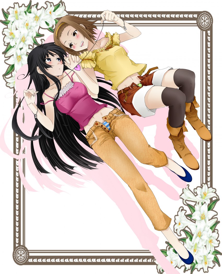 akiyama mio and tainaka ritsu (k-on!) drawn by akari_maki and koshi-kun