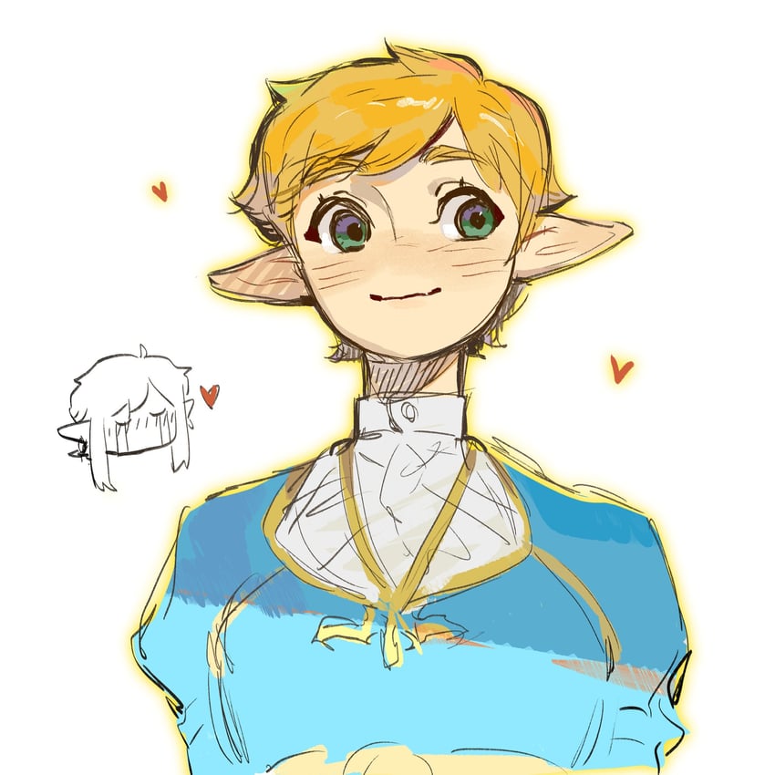 link and princess zelda (the legend of zelda and 1 more) drawn by senzo6700