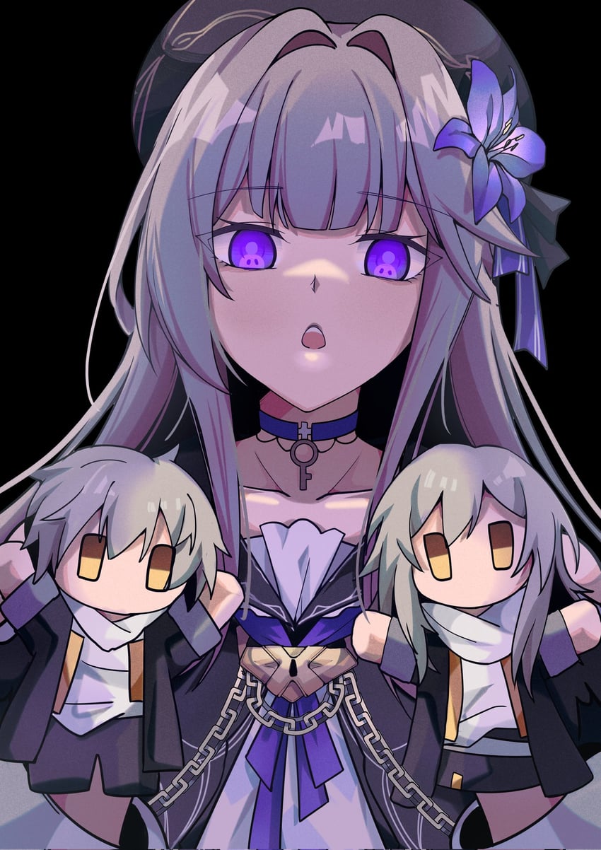 trailblazer, stelle, caelus, and herta (honkai and 1 more) drawn by pokarii_zuu