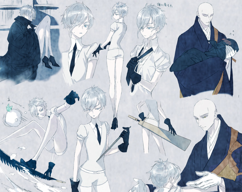 phosphophyllite, antarcticite, and kongou sensei (houseki no kuni) drawn by k22968982