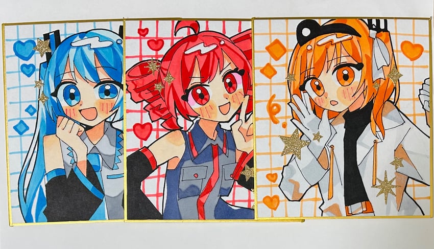 hatsune miku, kasane teto, and adachi rei (vocaloid and 2 more) drawn by kouno_rikopin