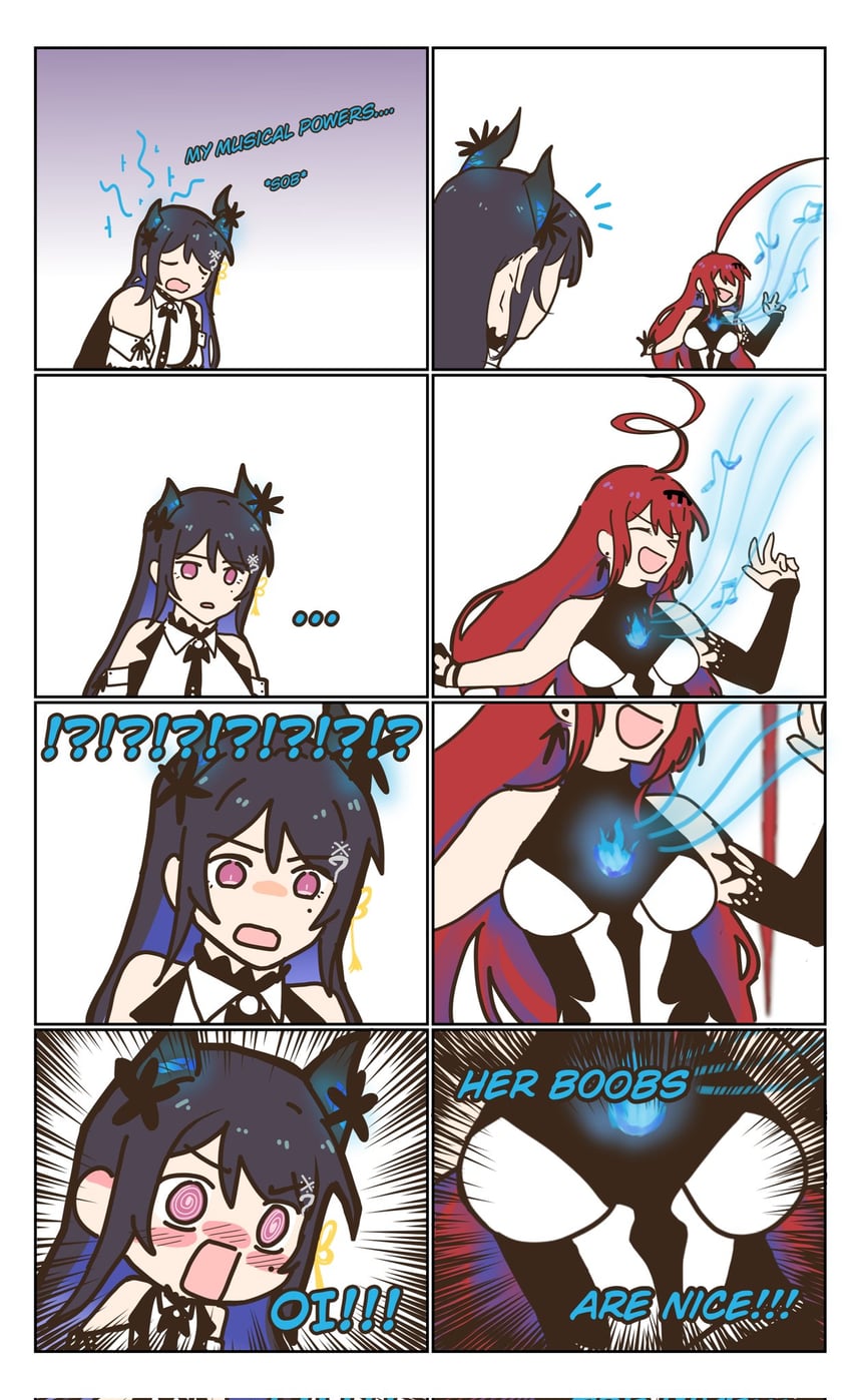 nerissa ravencroft and elizabeth rose bloodflame (hololive and 1 more) drawn by nagi_nyaaa