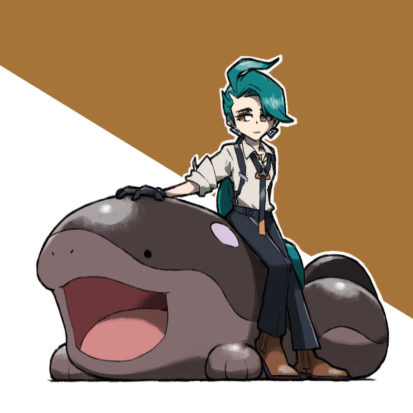 rika and clodsire (pokemon and 1 more) drawn by blacknirrow